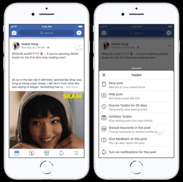Facebook permitirá silenciar palabras para evitar spoilers y temas no deseados