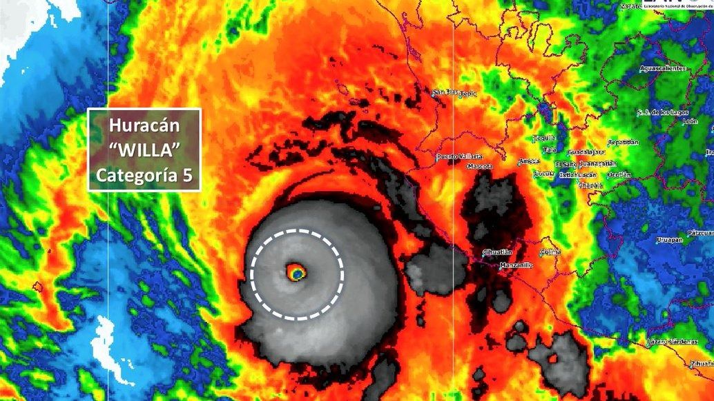 Huracán ‘Willa’ alcanza la categoría 5 y avanza hacia costas mexicanas