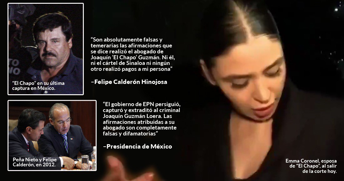 Abogado del Chapo dice que se dio sobornos a expresidentes