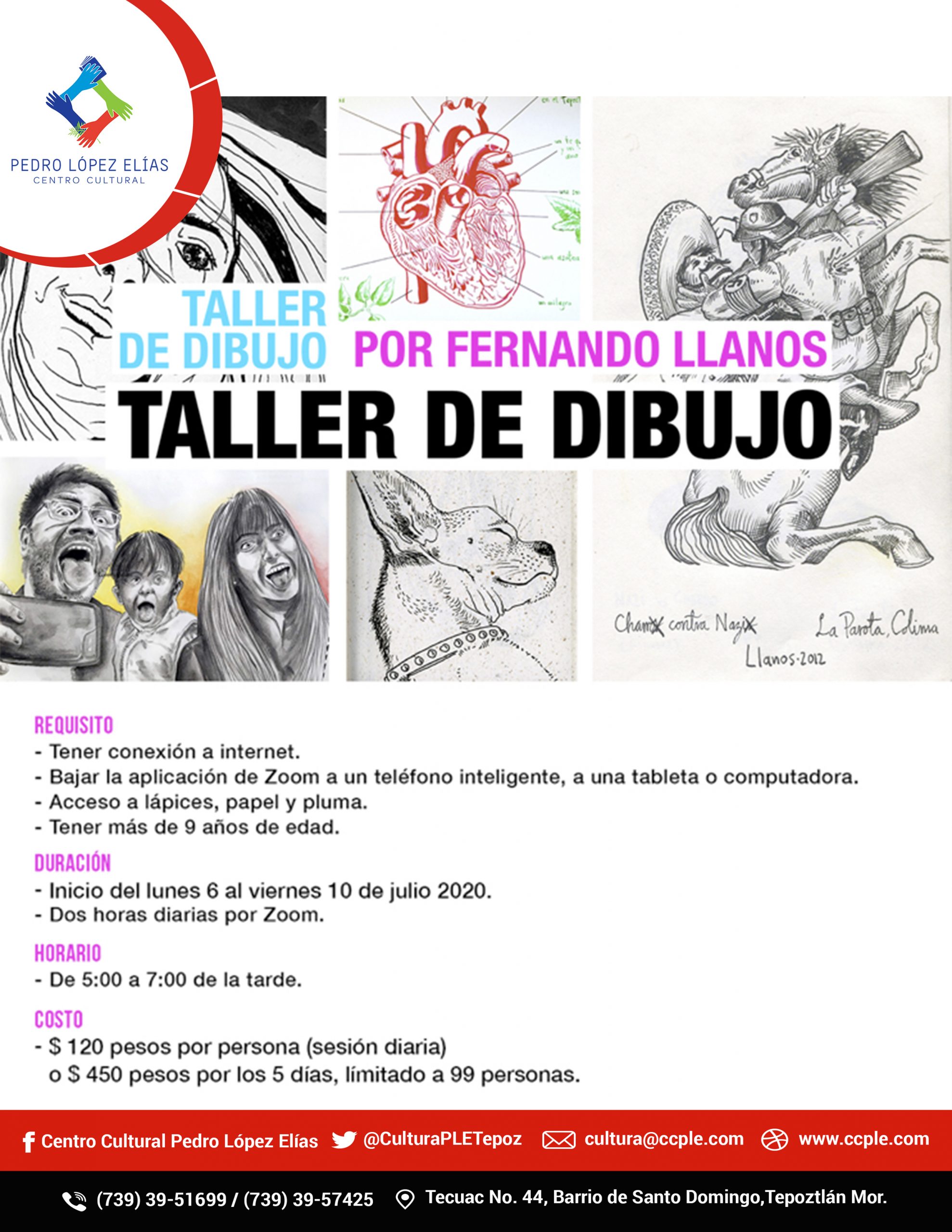 El Centro Cultural Pedro López Elías Brinda Taller virtual de Dibujo con Fernando Llanos
