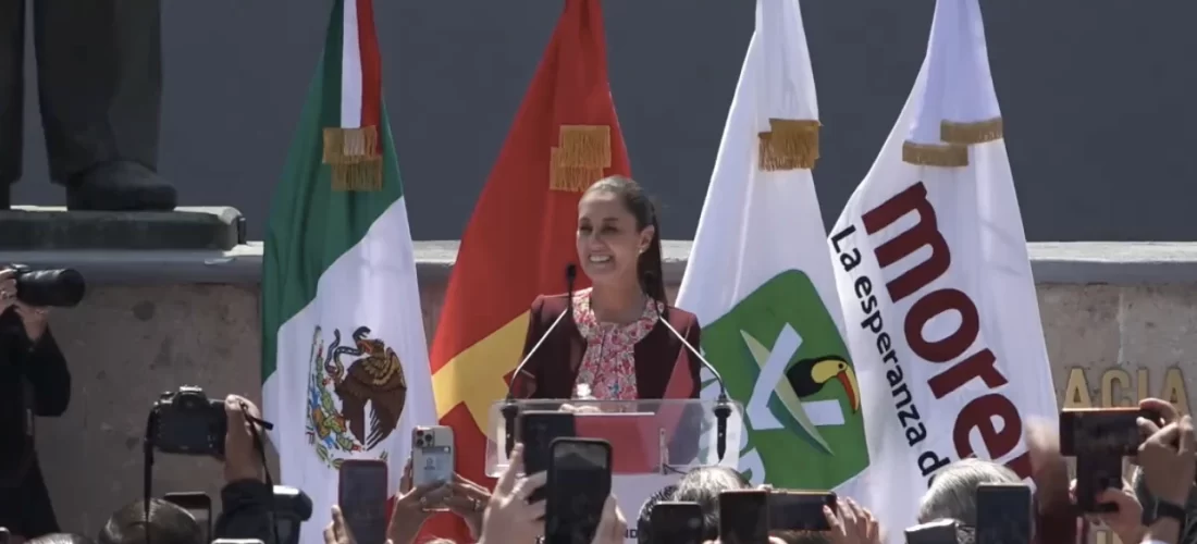 Claudia Sheinbaum hizo su registro ante el INE como candidata presidencial de Morena, PT y PVEM